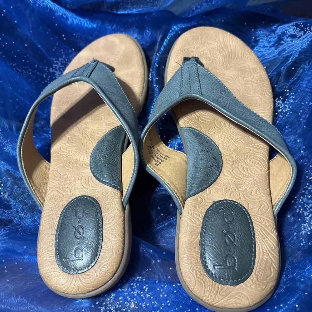BOC Born Concept Womens Sandal Sz 9 Green Slip On Flip Flop Thong Comfort‎